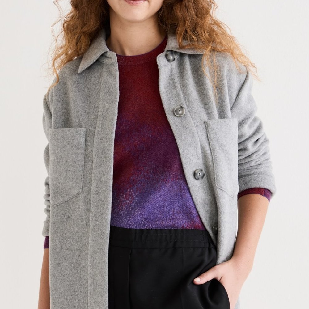 Vince Wool Blend Grey Shirt Jacket - Size XXS